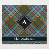 Clan Anderson Tartan Beer Fles Etiket (Enkel label)