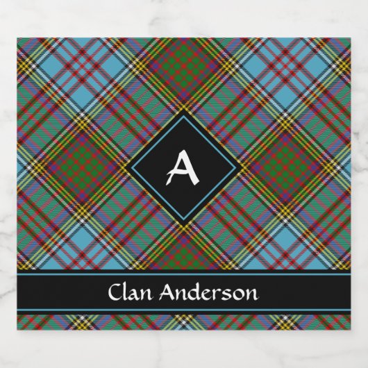 Clan Anderson Tartan Beer Fles Etiket (Enkel label)