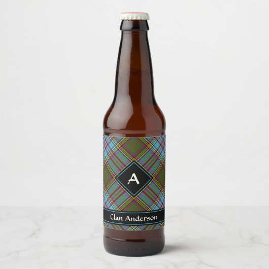 Clan Anderson Tartan Beer Fles Etiket (Voorkant)