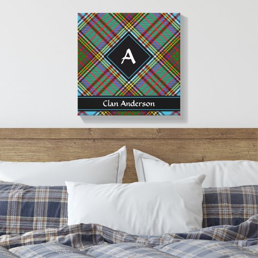 Clan Anderson Tartan Canvas Print (Insitu (Slaapkamer))