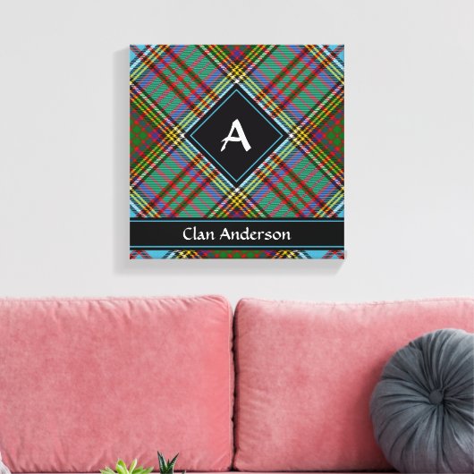 Clan Anderson Tartan Canvas Print (Insitu (Woonkamer))