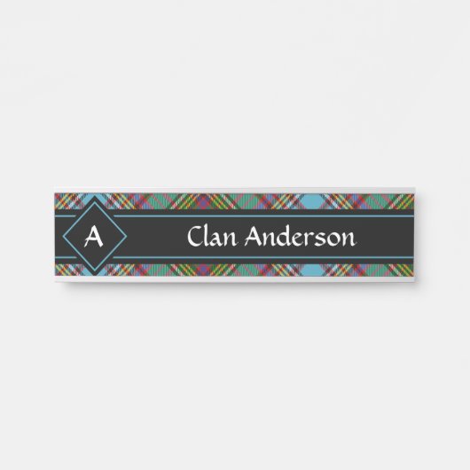 Clan Anderson Tartan Deurbord Deurbordje (Voorkant)