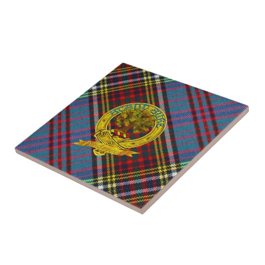 Clan Anderson Tartan en Motif Tegeltje (Zijkant)