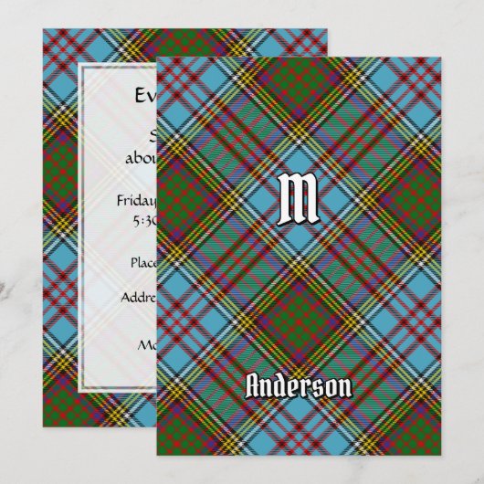 Clan Anderson Tartan Kaart (Voorkant / Achterkant)