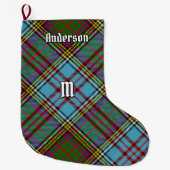 Clan Anderson Tartan Kerstmis stoppen Grote Kerstsok (Voorkant)