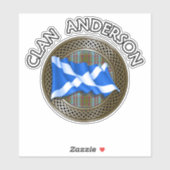 Clan Anderson Tartan Knoop & Vlag Sticker (Vel)