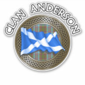 Clan Anderson Tartan Knoop & Vlag Sticker (Voorkant)