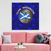 Clan Anderson Tartan Knot & Flag Canvas Afdruk (Insitu (Woonkamer))