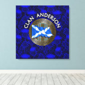 Clan Anderson Tartan Knot & Flag Canvas Afdruk (Insitu (Houten vloer))