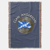Clan Anderson Tartan Knot & Flag Deken (Voorkant Verticaal)