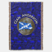 Clan Anderson Tartan Knot & Flag Deken (Voorkant Verticaal)