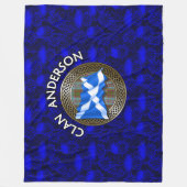 Clan Anderson Tartan Knot & Flag Fleece Deken (Voorkant)