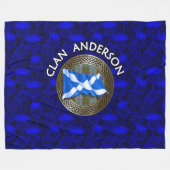 Clan Anderson Tartan Knot & Flag Fleece Deken (Voorkant (Horizontaal))