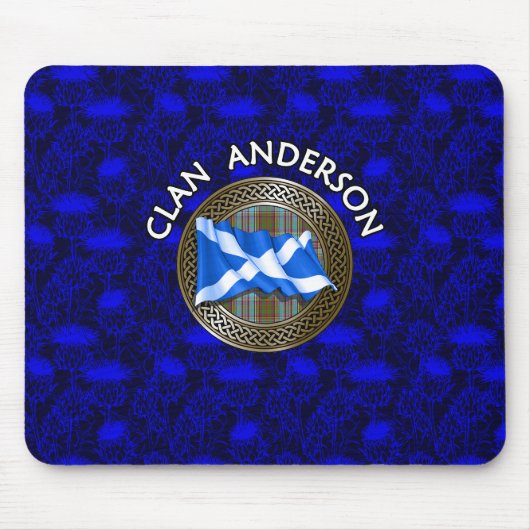 Clan Anderson Tartan Knot & Flag Muismat (Voorkant)