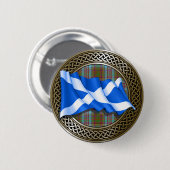Clan Anderson Tartan Knot & Flag Ronde Button 5,7 Cm (Voorkant /achterkant)