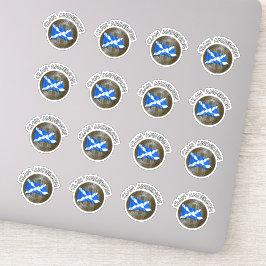 Clan Anderson Tartan Knot & Flag Sticker