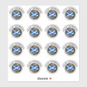 Clan Anderson Tartan Knot & Flag Sticker (Vel)