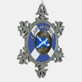 Clan Anderson Tartan Knot & Flag Tin Sneeuwvlok Ornament (Links)
