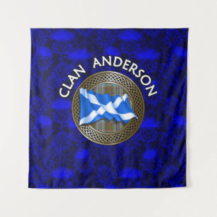 Clan Anderson Tartan Knot & Flag Wandkleed