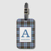 Clan Anderson Tartan Monogrammed Bagagelabel (Voorkant (verticaal))