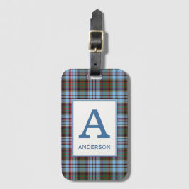 Clan Anderson Tartan Monogrammed Bagagelabel