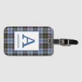 Clan Anderson Tartan Monogrammed Bagagelabel (Voorkant (horizontaal))