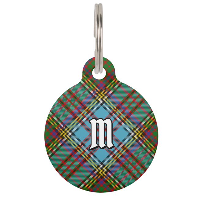 Clan Anderson Tartan Pet ID Tag Huisdierpenning (Voorkant)