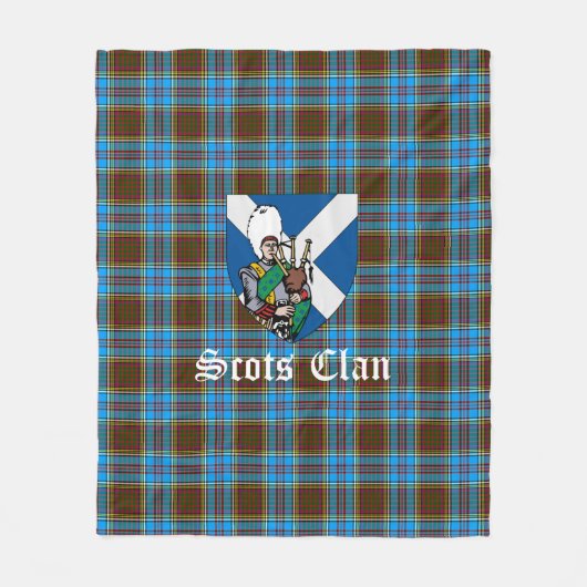 Clan Anderson Tartan Pset Fleece Deken (Voorkant)