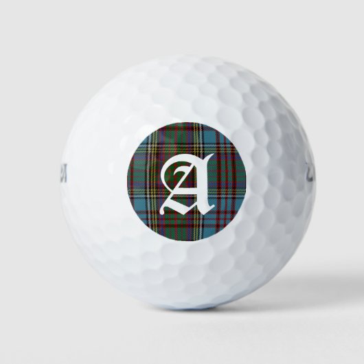 Clan Anderson Tartan Pset Monogram Golfballen (Voorkant)