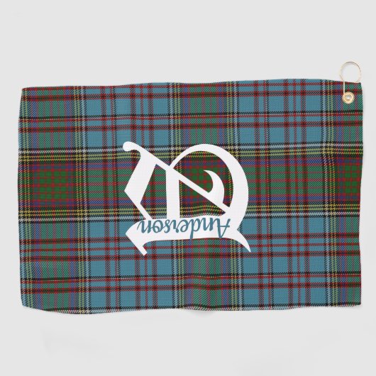 Clan Anderson Tartan Pset Monogram Golfhanddoek (Horizontaal)