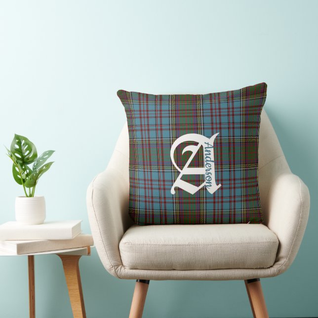 Clan Anderson Tartan Pset Monogram Sierkussen (Stoel)