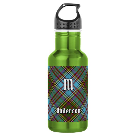 Clan Anderson Tartan RVS Waterfles (Voorkant)