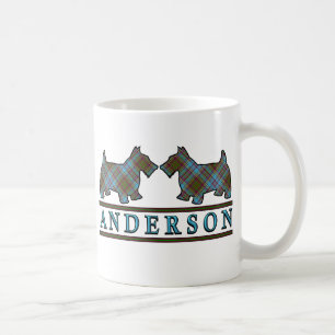 Clan Anderson Tartan Scottish Dogs Koffiemok