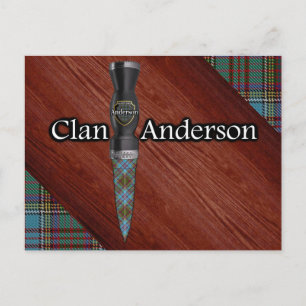 Clan Anderson Tartan Sgian Dubh Blade Briefkaart