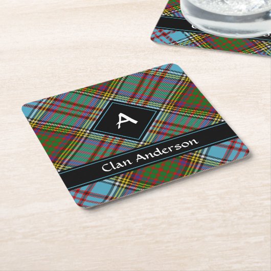 Clan Anderson Tartan Square Paper Onderzetter (Schuin)