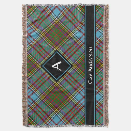 Clan Anderson Tartan Throw Blanket Deken (Voorkant Verticaal)