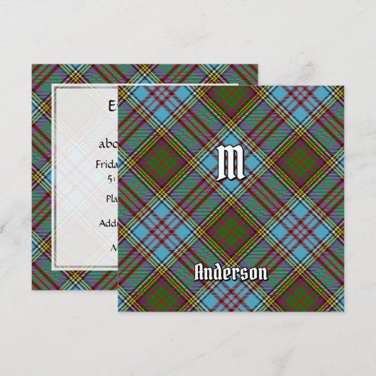 Clan Anderson Tartan Uitnodiging (Voorkant / Achterkant)