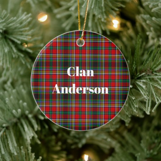 Clan Anderson Van Arbrake Tartan Keramisch Ornament (Boom)
