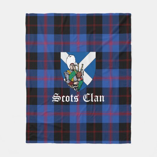 Clan Angus Modern Tartan Pset Fleece Deken (Voorkant)