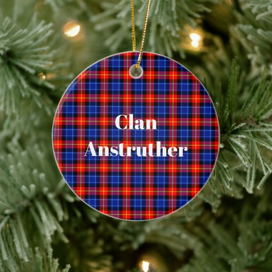 Clan Anstruther Tartan Keramisch Ornament (Boom)