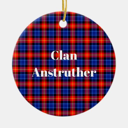 Clan Anstruther Tartan Keramisch Ornament (Voorkant)
