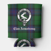 Clan Armstrong Crest Badge and Tartan Blikjeskoeler (Voorkant)