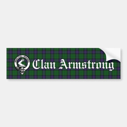 Clan Armstrong Crest Badge and Tartan Bumpersticker (Voorkant)