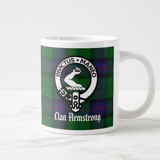 Clan Armstrong Crest Badge and Tartan Grote Koffiekop (Rechts)