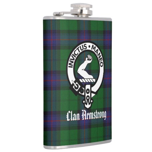 Clan Armstrong Crest Badge and Tartan Heupfles (Rechts)