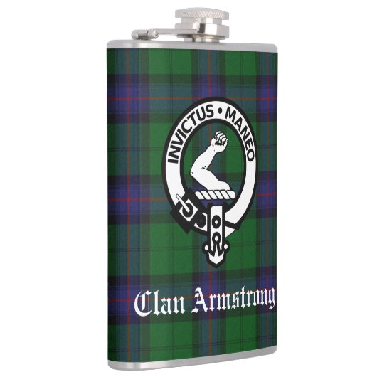 Clan Armstrong Crest Badge and Tartan Heupfles (Rechts)