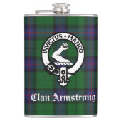 Clan Armstrong Crest Badge and Tartan Heupfles (Voorkant)