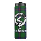 Clan Armstrong Crest Badge and Tartan Thermosbeker (Voorkant)
