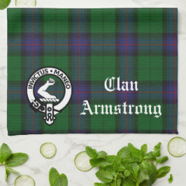 Clan Armstrong Crest Badge en tartan Theedoek