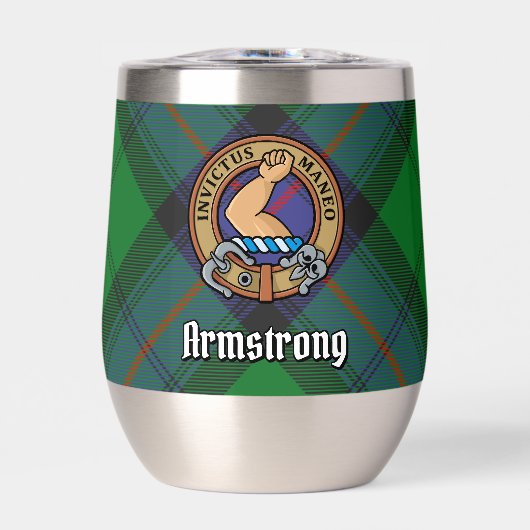 Clan Armstrong Crest over Tartan (Voorkant)